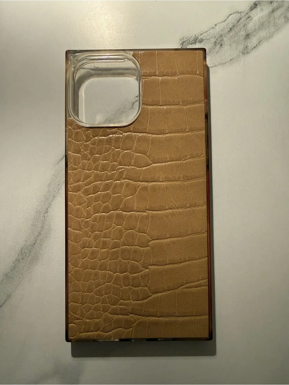 Flaunt Tan Crocodile Faux Leather iPhone 13 Pro Max Case